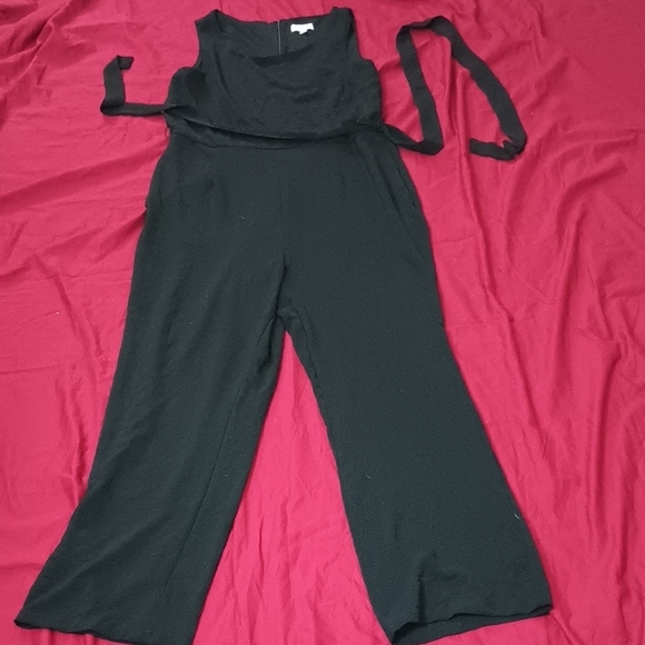 Tahari Pants - Tahari Black Jumpsuit With Tie Waist Back Zipper Spring Summer Stylish Size 14